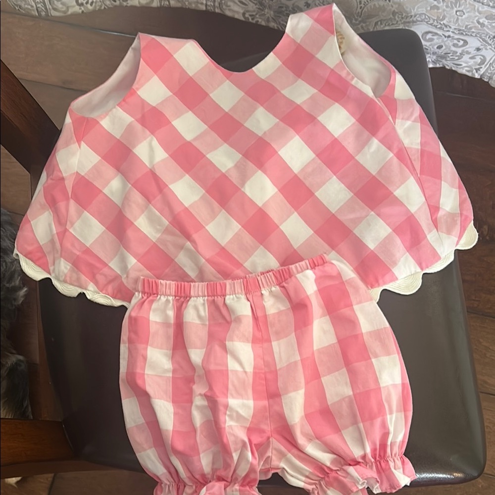 The Beaufort Bonnet Company Pink and White Gingham Matching Set